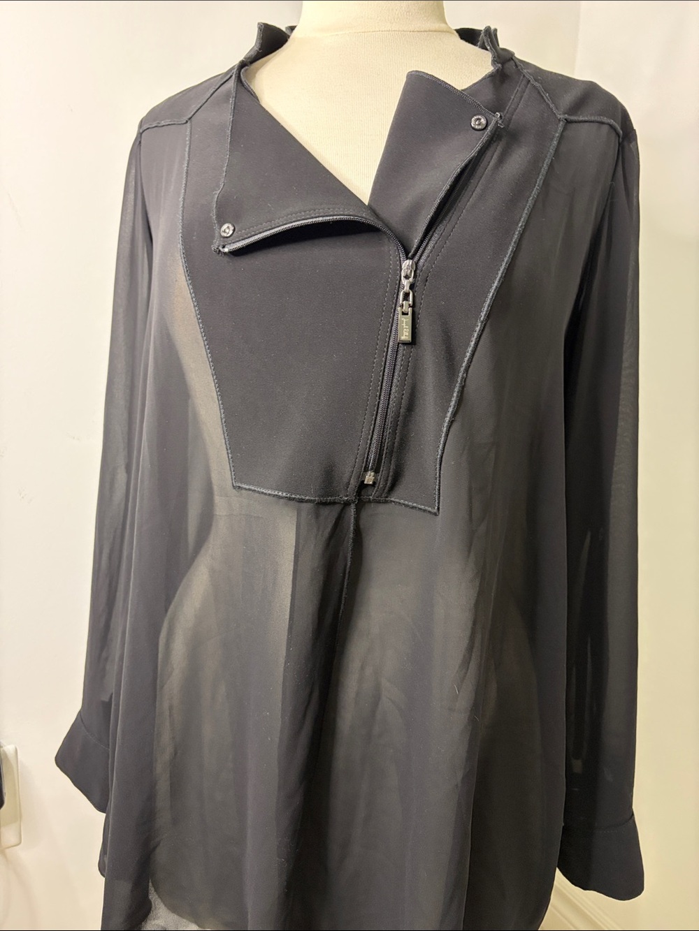 Joseph Ribkoff Black and Cream Layered Top